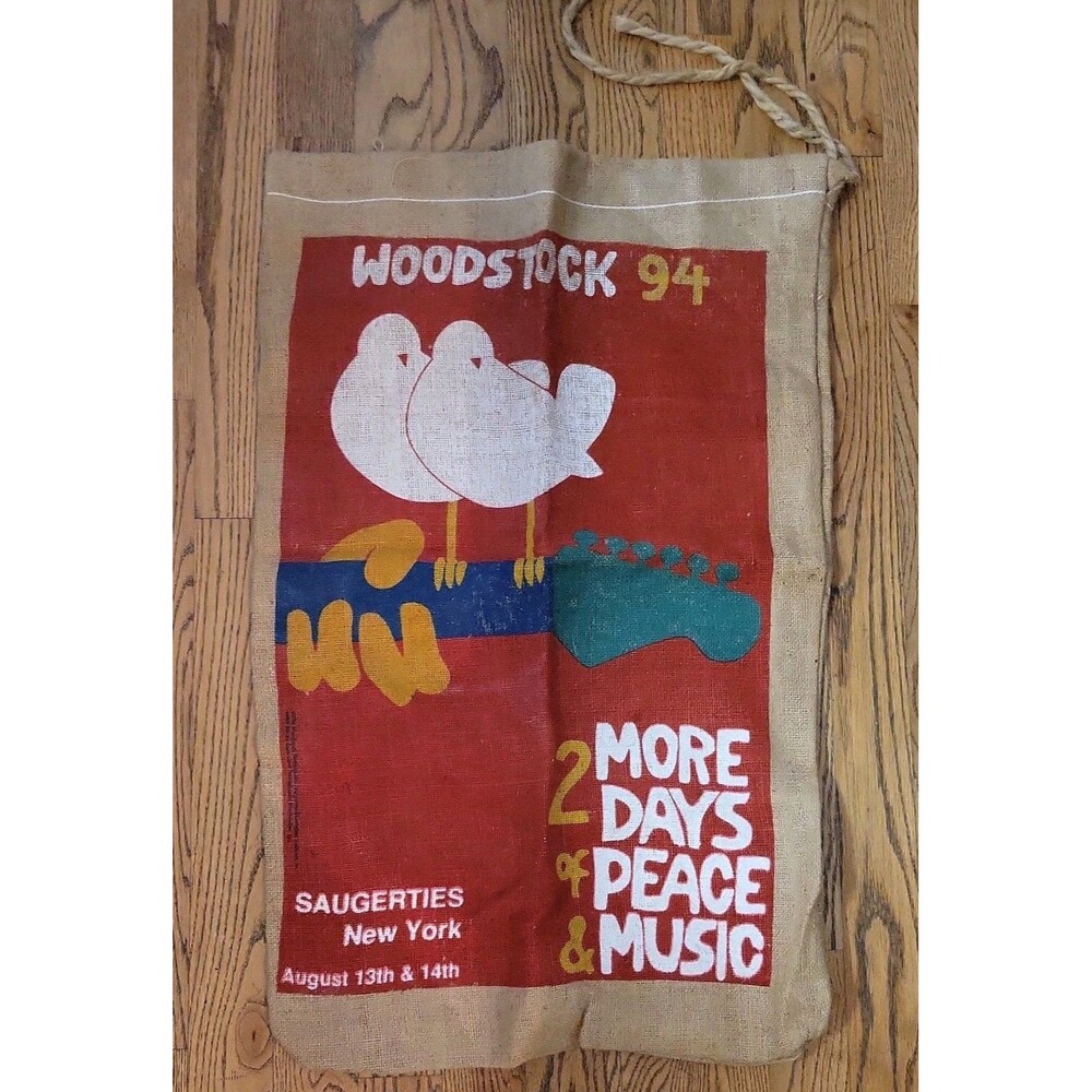 Vintage Woodstock Festival '94 Large Burlap Sack/Bag RARE